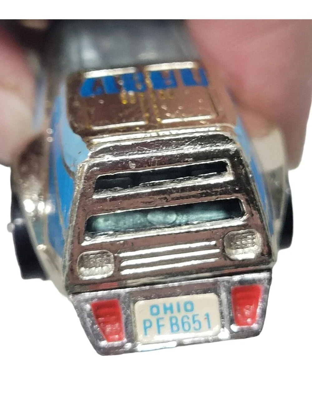 1980 Kenner CPG Prod Corp No.1027 Silver Blue NA 217 Die-cast Race Car OH plate